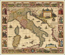 Italy Map By Claes Janszoon Visscher