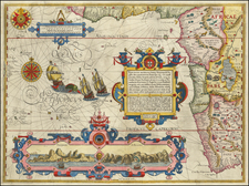 Atlantic Ocean, South Africa and West Africa Map By Jan Huygen Van Linschoten