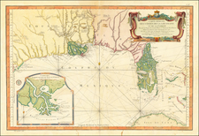 Florida, South, Louisiana, Alabama and Mississippi Map By Jacques Nicolas Bellin