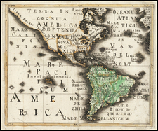 North America, South America and America Map By Franz Wagner