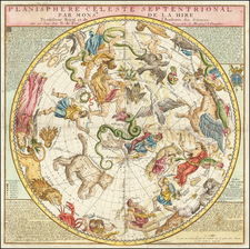 Celestial Maps Map By Nicolas de Fer / Guillaume Danet