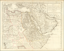 Middle East, Arabian Peninsula, Egypt and North Africa Map By Guillaume De L'Isle