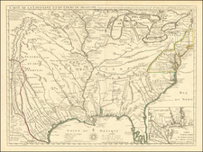 South, Southeast, Texas, Midwest, Plains and Southwest Map By Guillaume De L'Isle