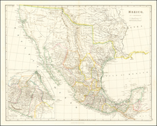 Texas, Southwest, Rocky Mountains, Mexico and California Map By John Arrowsmith