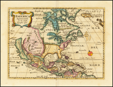 Midwest, North America and California as an Island Map By Nicolas Sanson