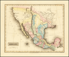 Texas, Southwest, Rocky Mountains, Mexico and California Map By Fielding Lucas Jr.