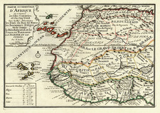 Africa and West Africa Map By Nicolas de Fer