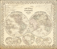 World and World Map By Samuel Augustus Mitchell Jr.