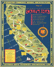 Pictorial Maps and California Map By S. Iachman