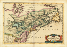 New England, Midwest, Canada and Eastern Canada Map By Nicolas Sanson / Adam Friedrich Zurner