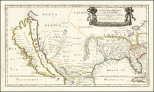 Florida, Southeast, Texas, Midwest, Southwest and California as an Island Map By Nicolas Sanson