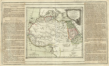 Asia, Middle East, Africa, North Africa and West Africa Map By Louis Brion de la Tour