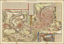 Holy Land and Jerusalem Map By Francois De Belleforest