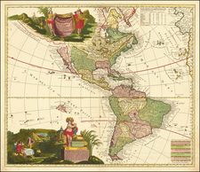 California as an Island and America Map By Adam Friedrich Zurner