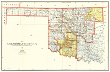 Oklahoma & Indian Territory Map By U.S. General Land Office