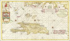 Caribbean, Hispaniola, Puerto Rico and Bahamas Map By Johannes II Van Keulen