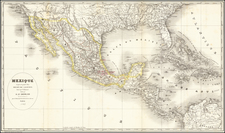 Texas, Southwest, Arizona, New Mexico and Mexico Map By Armand Le Chevalier