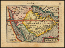 Middle East and Arabian Peninsula Map By Petrus Bertius / Barent Langenes