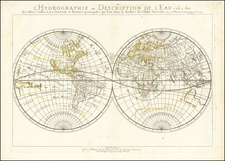 L'Hydrographie ou Descriprion de L'Eau c'est a dire des Mers, Golfes, Lacs, Destroits, et Rivieres principales, qui font dans la Surface du Globe Terrestre By Nicolas Sanson