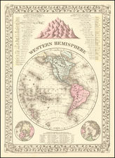 Western Hemisphere Map By Samuel Augustus Mitchell Jr.