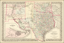 Texas, Plains, Oklahoma & Indian Territory, Southwest and New Mexico Map By Samuel Augustus Mitchell Jr.