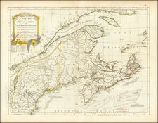 New England, Canada and Eastern Canada Map By Thomas Jefferys