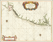 Guianas & Suriname Map By Arent Roggeveen / Jacobus Robijn