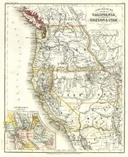 Southwest, Rocky Mountains and California Map By Joseph Meyer