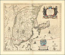 China and Korea Map By Willem Janszoon Blaeu