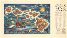 Hawaii, Hawaii and Pictorial Maps Map By Hawaiian Pineapple Company