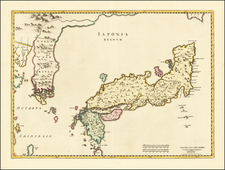 Japan and Korea Map By Johannes Blaeu