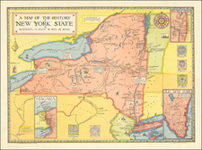 New York State and Pictorial Maps Map By Paul M. Paine  &  Alexander C Flick