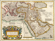 Turkey, Mediterranean, Middle East, Arabian Peninsula and Turkey & Asia Minor Map By Abraham Ortelius