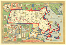 Picture Map of Massachusetts  By Harold Haven Brown