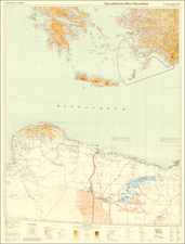 Mediterranean, Central Asia & Caucasus and North Africa Map By General Staff of the German Army