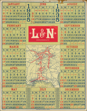 South, Alabama, Kentucky and Tennessee Map By Courier-Journal Job Printing Co.