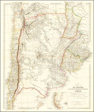 Argentina, Chile, Paraguay & Bolivia and Uruguay Map By John Arrowsmith