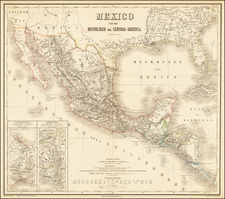 Southwest, Mexico and Central America Map By Weimar Geographische Institut