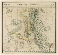 Texas, Southwest and Mexico Map By Philippe Marie Vandermaelen