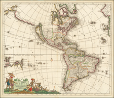 California as an Island and America Map By Justus Danckerts