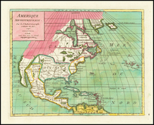 North America Map By Gilles Robert de Vaugondy