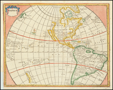 Western Hemisphere, California as an Island and America Map By Philipp Clüver