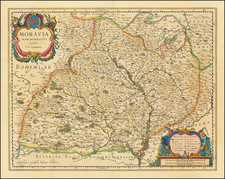 Czech Republic & Slovakia Map By Willem Janszoon Blaeu