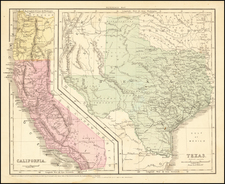 Texas and California Map By SS Cornell