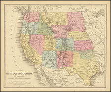 Plains, North Dakota, South Dakota, Southwest, Colorado, Utah, Nevada, Rocky Mountains, Colorado, Utah, Wyoming and Pacific Northwest Map By Anonymous