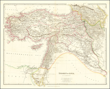 Cyprus, Central Asia & Caucasus and Turkey & Asia Minor Map By John Arrowsmith