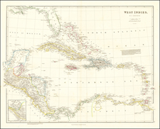 Florida, Caribbean and Central America Map By John Arrowsmith