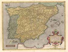 Europe, Spain and Portugal Map By Abraham Ortelius