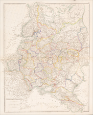 Poland and Russia Map By John Arrowsmith