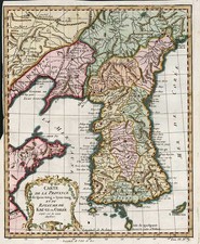 China and Korea Map By Jacques Nicolas Bellin